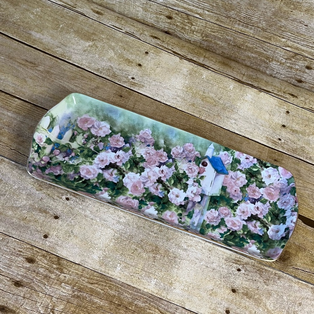 Decorative Tray Floral EUC